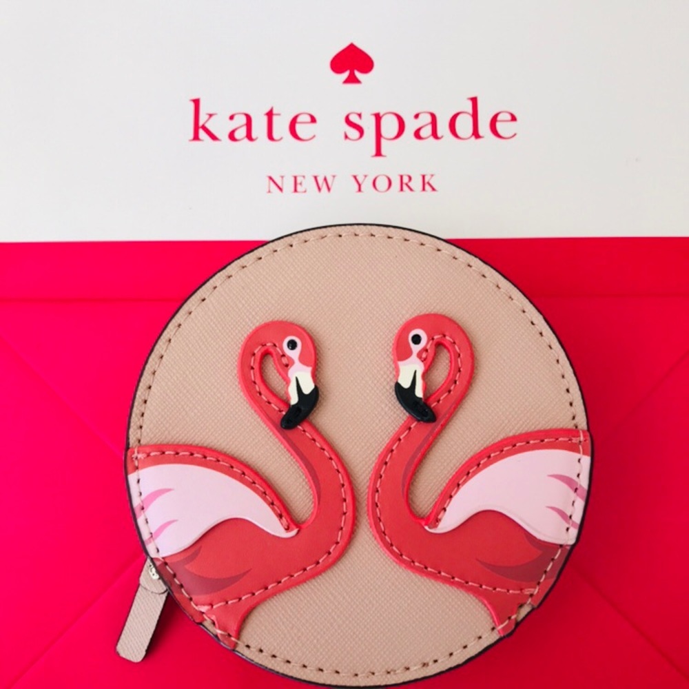 Coin purse flamingo by the pool kate spade NWT - Picture 2 of 7